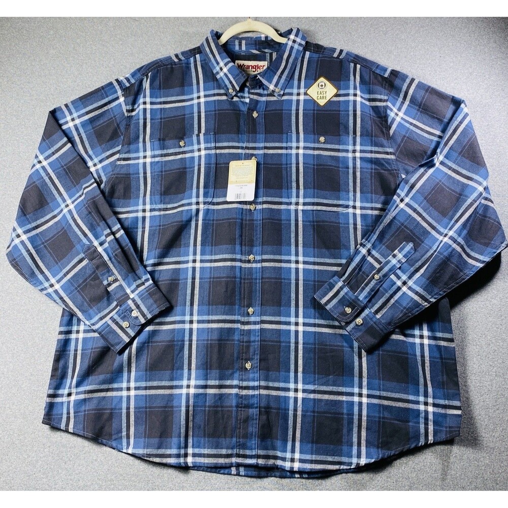 Wrangler Rugged Wear Men's Flannel Shirt Long Sleeve, Size 3X NWT